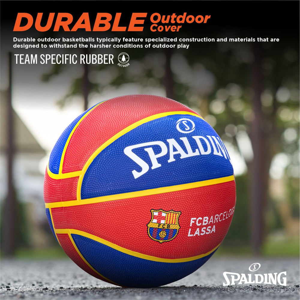 Spalding Euro Barcelona Professional Match Rubber Basketball (Size 7, Red/Blue)