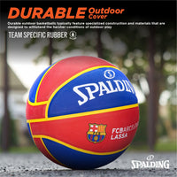Spalding Euro Barcelona Professional Match Rubber Basketball (Size 7, Red/Blue)