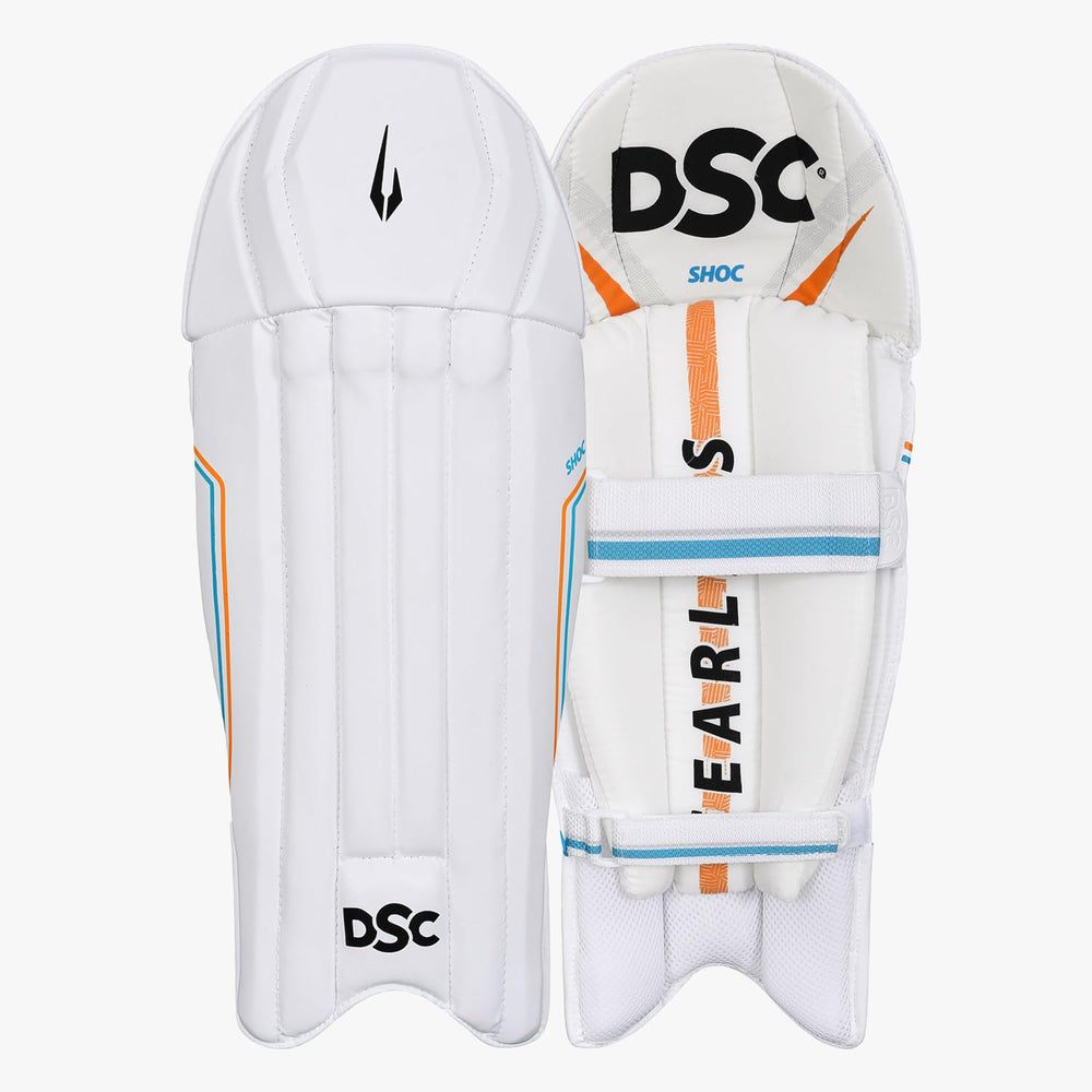 DSC Shoc Cricket Wicket Keeping Legguard – Economical Lightweight Keeping Pads with Low-Density Foam Bolsters & Mesh Instep