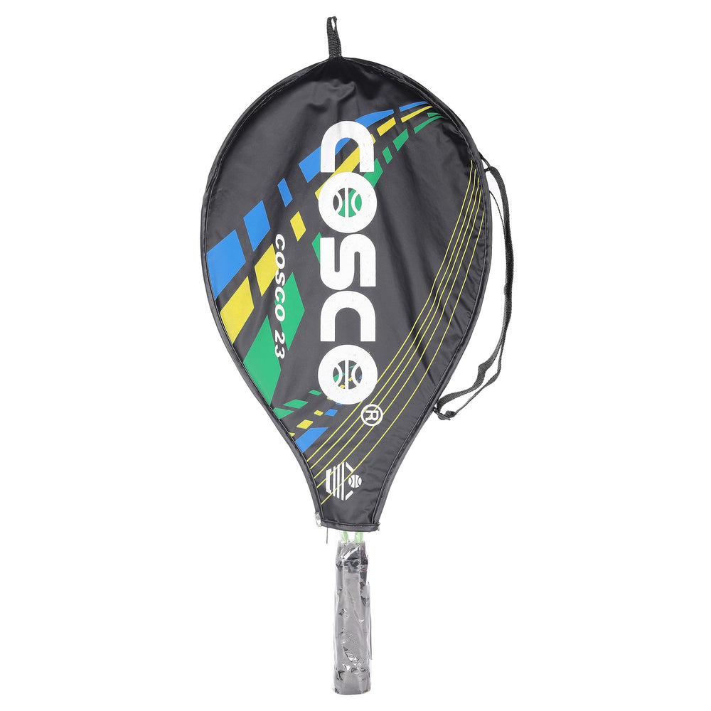 Cosco Drive-23 Aluminium Junior Tennis Racquet (Green) – Lightweight 23-Inch Starter Racquet with Protective Cover