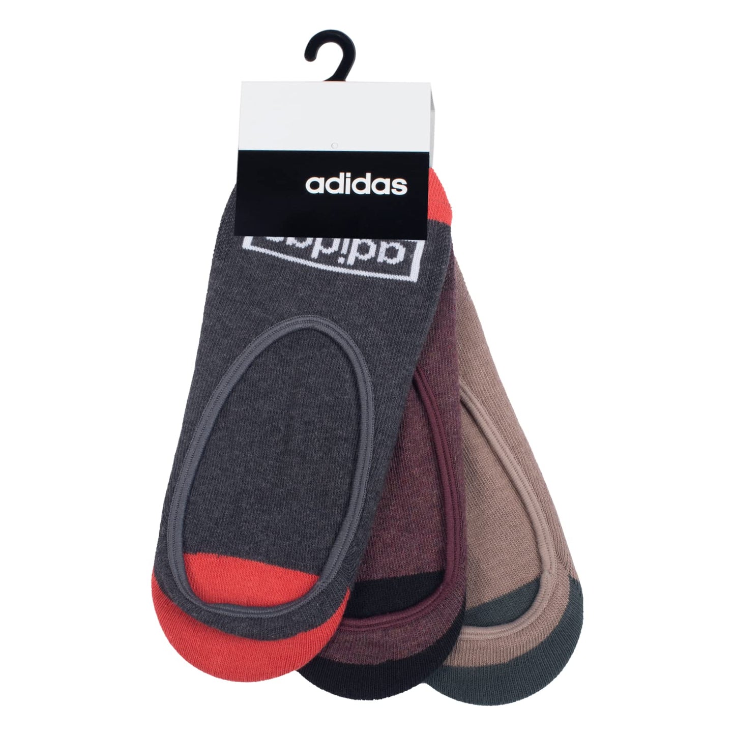 Adidas Adult's Cotton Original Flat Knit No Show Socks - 3 Pairs (6N) (AD-0752) | Premium Cotton Blend Liner Socks
