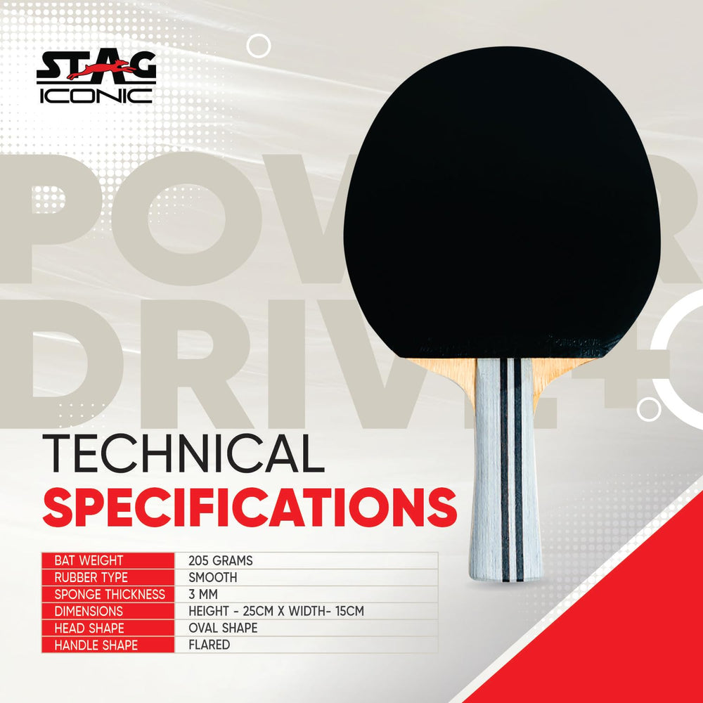 Stag Iconic Power Drive Plus Table Tennis Racquet