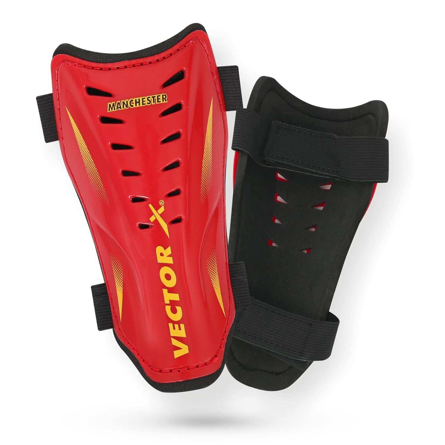 Vector X Manchester Shinguard with Stockings for Men & Women, Knee High Length, Strong Grip Fit, Impact Protection, Ideal for Football Training & Match - Best Price online Prokicksports.com