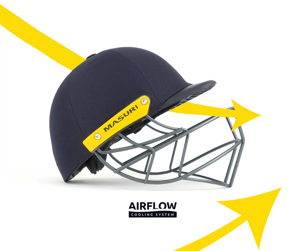 Masuri C Line Plus Steel Cricket Helmet Navy Blue | Enhanced Protection & Comfort | Professional Lightweight Steel Grill Cricket Headgear