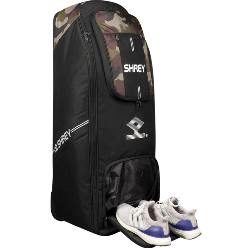 Shrey Match Duffle 2.0 Wheelie Cricket Kitbag, Camouflage Green - Best Price online Prokicksports.com