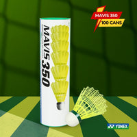 Yonex MAVIS 350 Green Cap Nylon Shuttlecock - 100 Cans - Best Price online Prokicksports.com