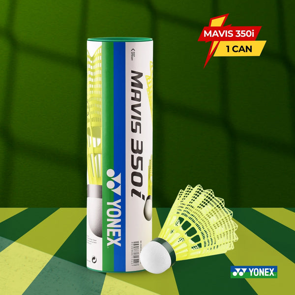 Yonex Mavis 350i Badminton Nylon Shuttlecock - 1 Can (Green Cap - Yellow)