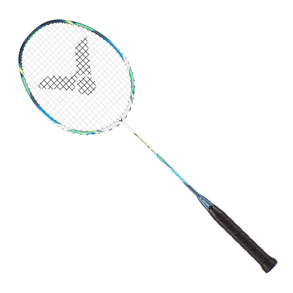 Victor Meteor X 80 Unstrung Badminton Racquet – 4U5 Unstrung Racket in Poseidon Blue for Explosive Power, Precision & Control in Competitive and Tournament Play