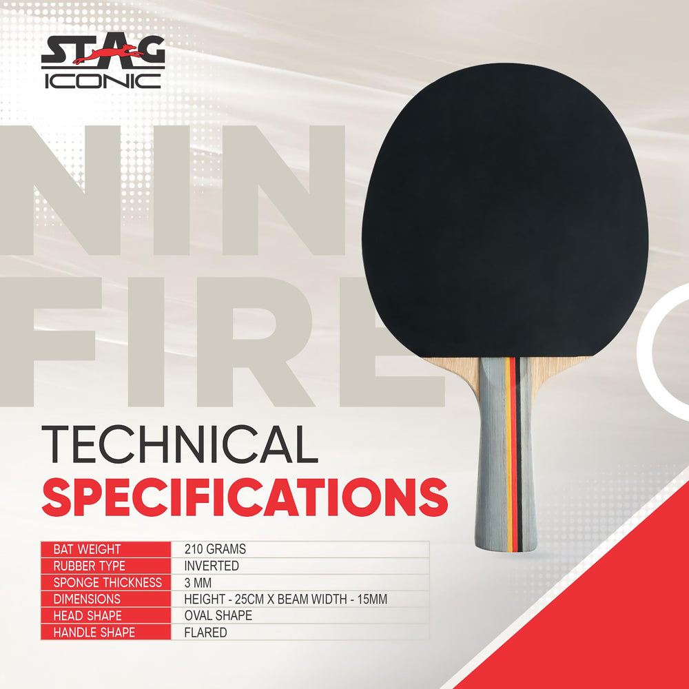 Stag Iconic Ninja Fire Advanced Series Table Tennis Racket