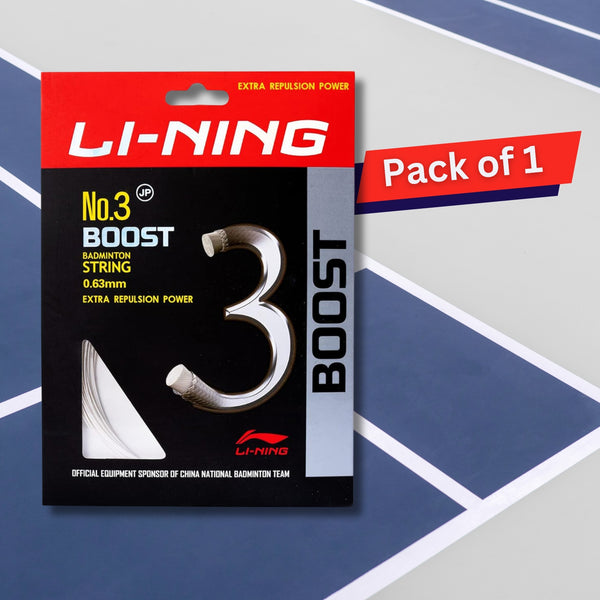 Li-Ning No. 3 Boost Badminton String with high Repulsion Power, 0.63mm