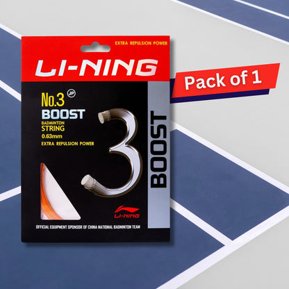 Li-Ning No. 3 Boost Badminton String with high Repulsion Power, 0.63mm - Best Price online Prokicksports.com