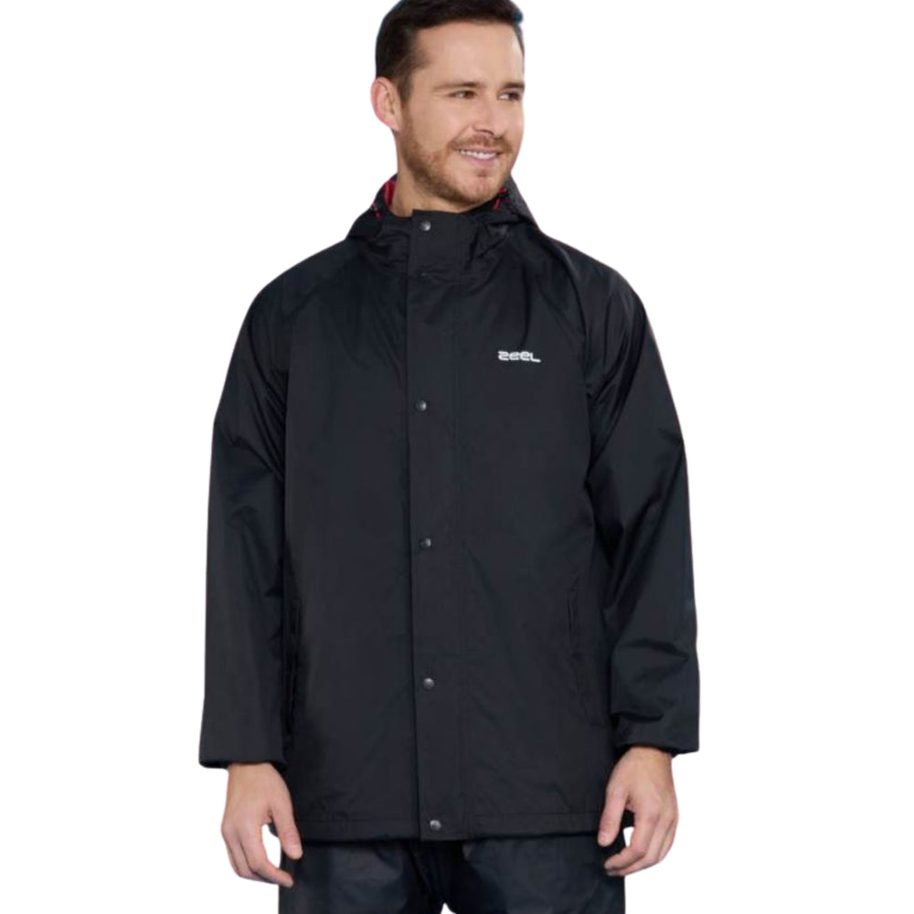 Zeel JS99 Men’s Waterproof Rain Suit – 2-Piece Set (Jacket + Pant) Heavy-Duty PVC/Fabric Rainsuit with Adjustable Hood
