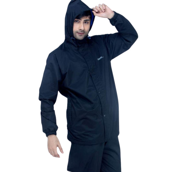 Zeel JS99 Men’s Waterproof Rain Suit – 2-Piece Set (Jacket + Pant) Heavy-Duty PVC/Fabric Rainsuit with Adjustable Hood