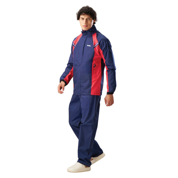 Zeel JS508 Go‑Hike Men’s Waterproof Rain Suit (Jacket + Pant) Breathable, Windproof & PVC-Coated Sealed-Seam Design with Reflective Accent