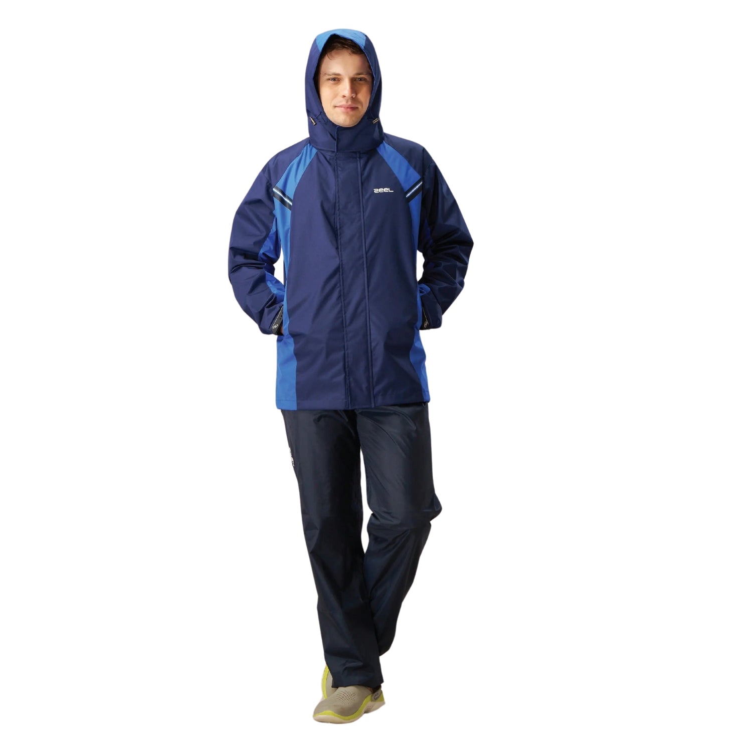 Zeel JS508 Go‑Hike Men’s Waterproof Rain Suit (Jacket + Pant) Breathable, Windproof & PVC-Coated Sealed-Seam Design with Reflective Accent - Best Price online Prokicksports.com