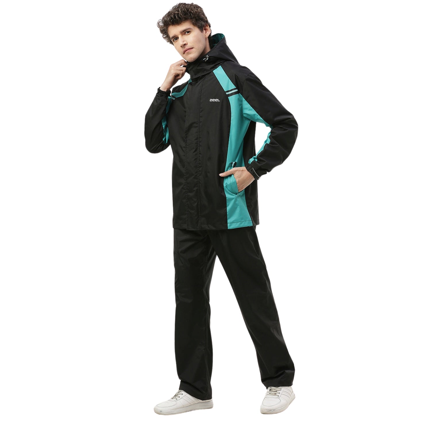 Zeel JS508 Go‑Hike Men’s Waterproof Rain Suit (Jacket + Pant) Breathable, Windproof & PVC-Coated Sealed-Seam Design with Reflective Accent - Best Price online Prokicksports.com