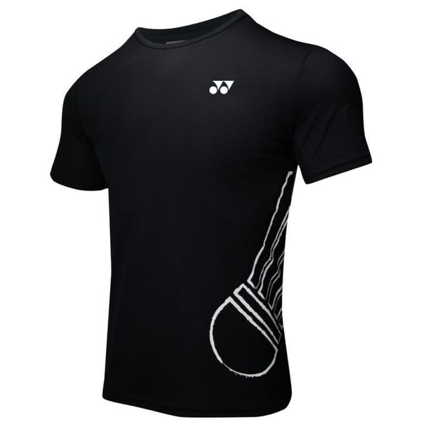YONEX RM H036-2880-Easy4 Men’s Round Neck T-Shirt Black | TruDry Moisture Wicking Lightweight Polyester Performance Sportswear for Badminton, Tennis, Gym & Running
