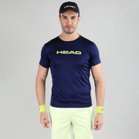 HEAD HCD Model Men's Round Neck T-Shirt – 100% Polyester | Moisture-Wicking, Lightweight Regular Fit | Crew Neck Design - Best Price online Prokicksports.com