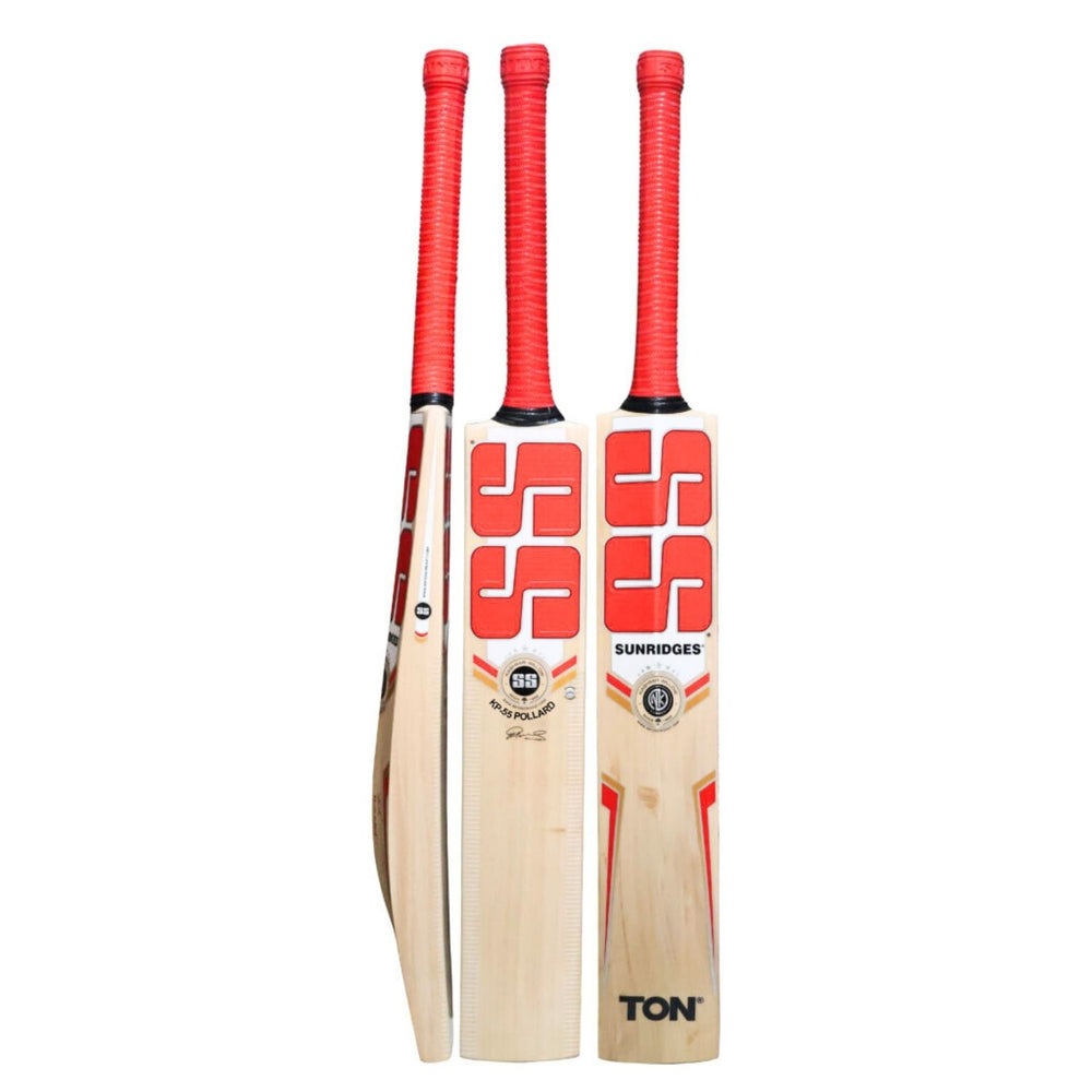 SS KP‑55 “Pollard” Kashmir Willow Cricket Bat – Grade 1, Concave Edges, Full-Profile Blade & Includes Bat Cover (Short Handle) - Best Price online Prokicksports.com