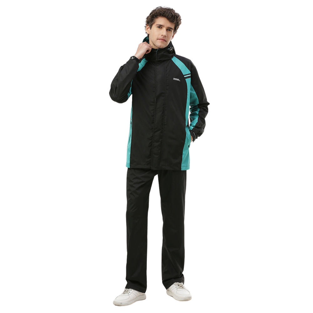 Zeel JS508 Go‑Hike Men’s Waterproof Rain Suit (Jacket + Pant) Breathable, Windproof & PVC-Coated Sealed-Seam Design with Reflective Accent - Best Price online Prokicksports.com