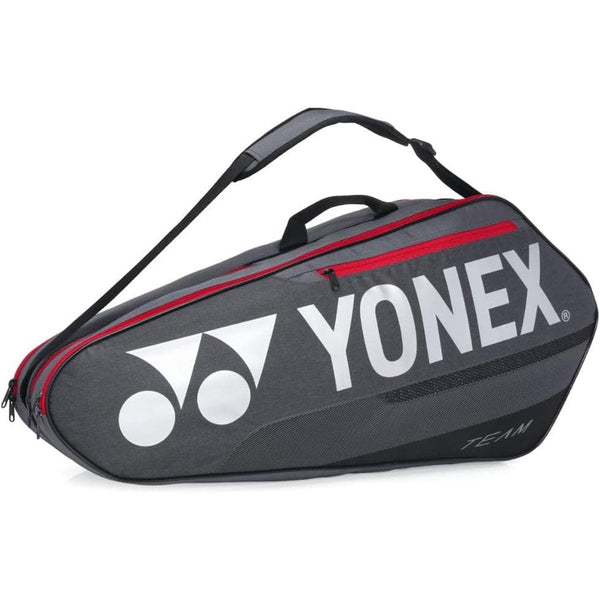 Yonex BA42126EX Team Racquet Bag, Grayish Pearl – 5 Rackets Capacity, Multiple Compartments, Adjustable Straps, Durable Polyester