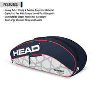 HEAD Ignition Pro 6R Badminton Kit Bag | Heavy-Duty 6-Racquet Carrying Bag - Best Price online Prokicksports.com