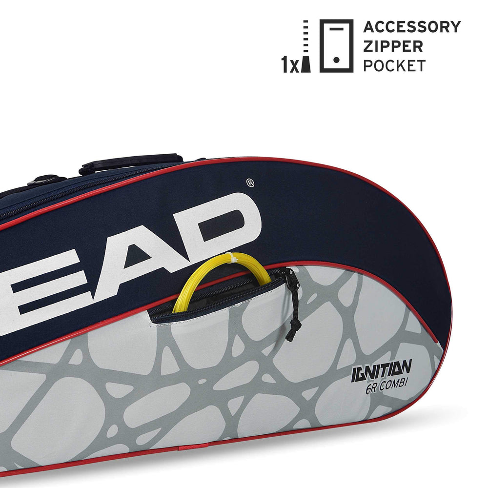 HEAD Ignition Pro 6R Badminton Kit Bag | Heavy-Duty 6-Racquet Carrying Bag - Best Price online Prokicksports.com