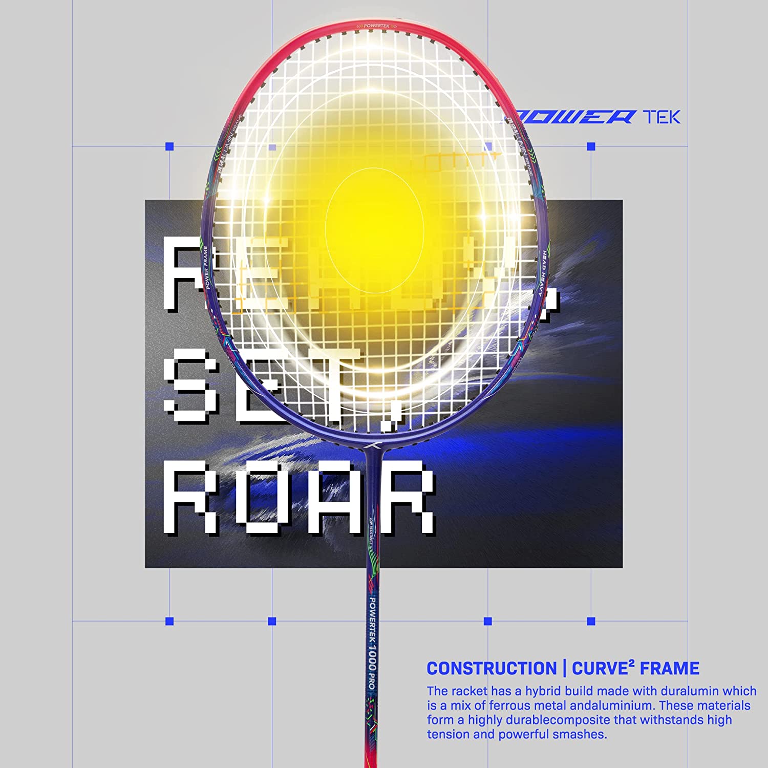 Hundred Powertek 1000 Pro Graphite Strung Badminton Racquet - Best Price online Prokicksports.com