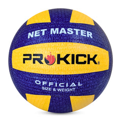 Prokick Net Master PU Pasted 18 Panels Volleyball, Blue/Yellow (Size 4)