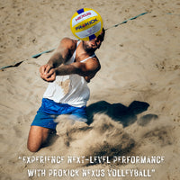 Prokick Nexus Hand Stitched 18-P Volleyball, Yellow/Blue/White (Size 4) - Best Price online Prokicksports.com