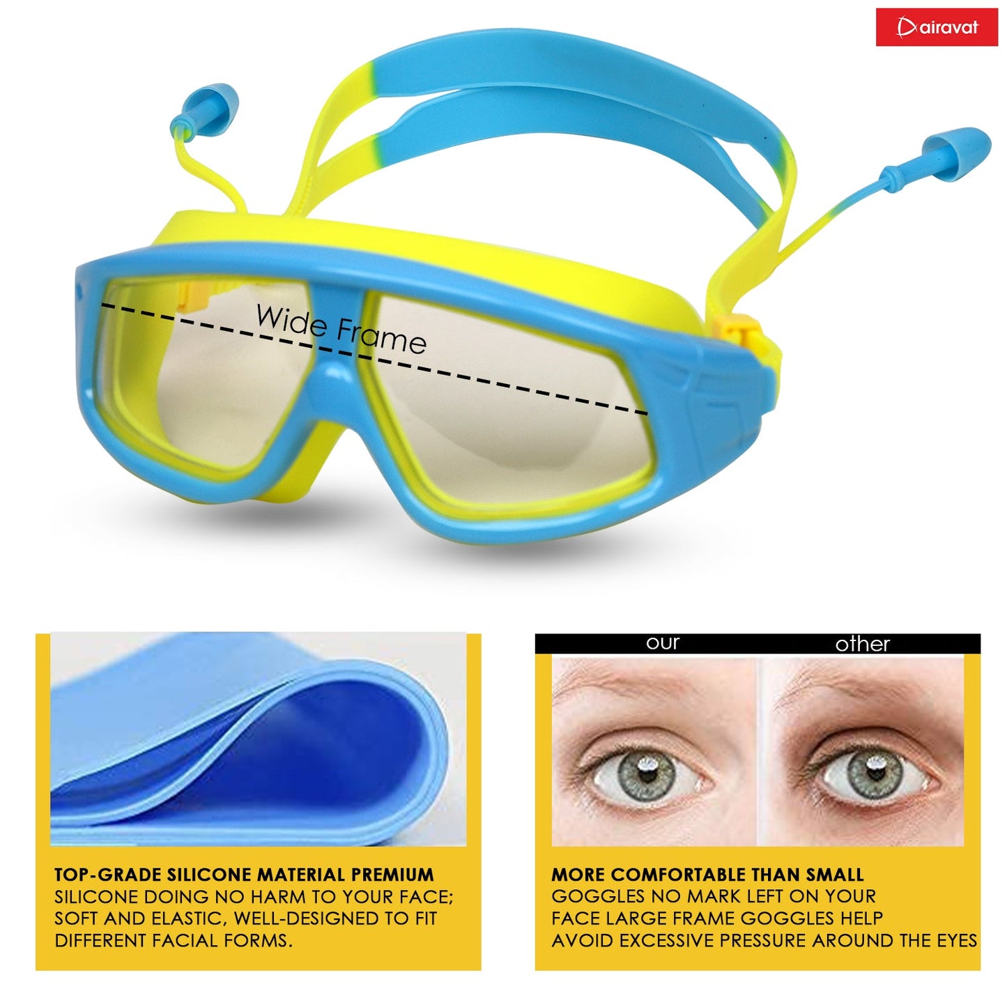 Airavat Otter 1012 Junior Swimming Goggles – Anti-Fog, UV Protection, Leak-Proof Swim Glasses for Kids & Teens - Best Price online Prokicksports.com