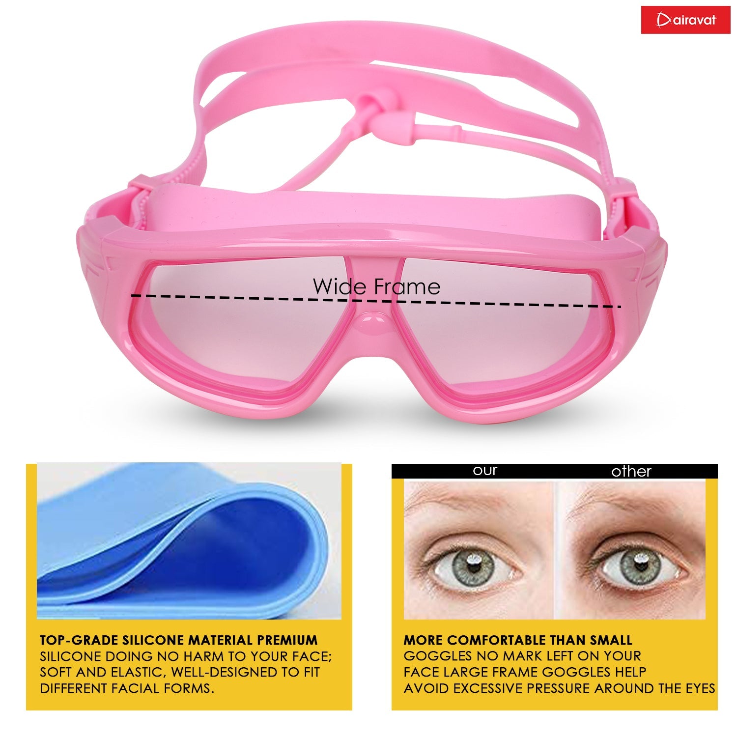 swim goggles that don't leave bags under eyes Airavat Otter 1012 Junior Swimming Goggles – Anti-Fog, UV Protection, – Prokicksports