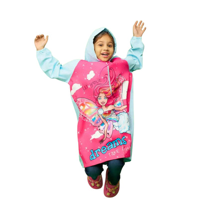 Zeel Barbie Fashionista Girls Raincoat | Waterproof Hooded Jacket for Kids | Cute & Stylish Rain Protection - Best Price online Prokicksports.com