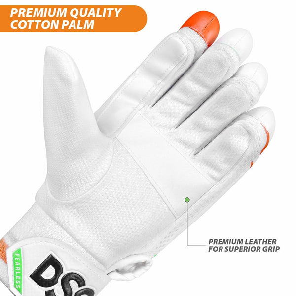 DSC Ruffle Batting Gloves – Right-Handed, Green | Lightweight Cricket Batting Gloves
