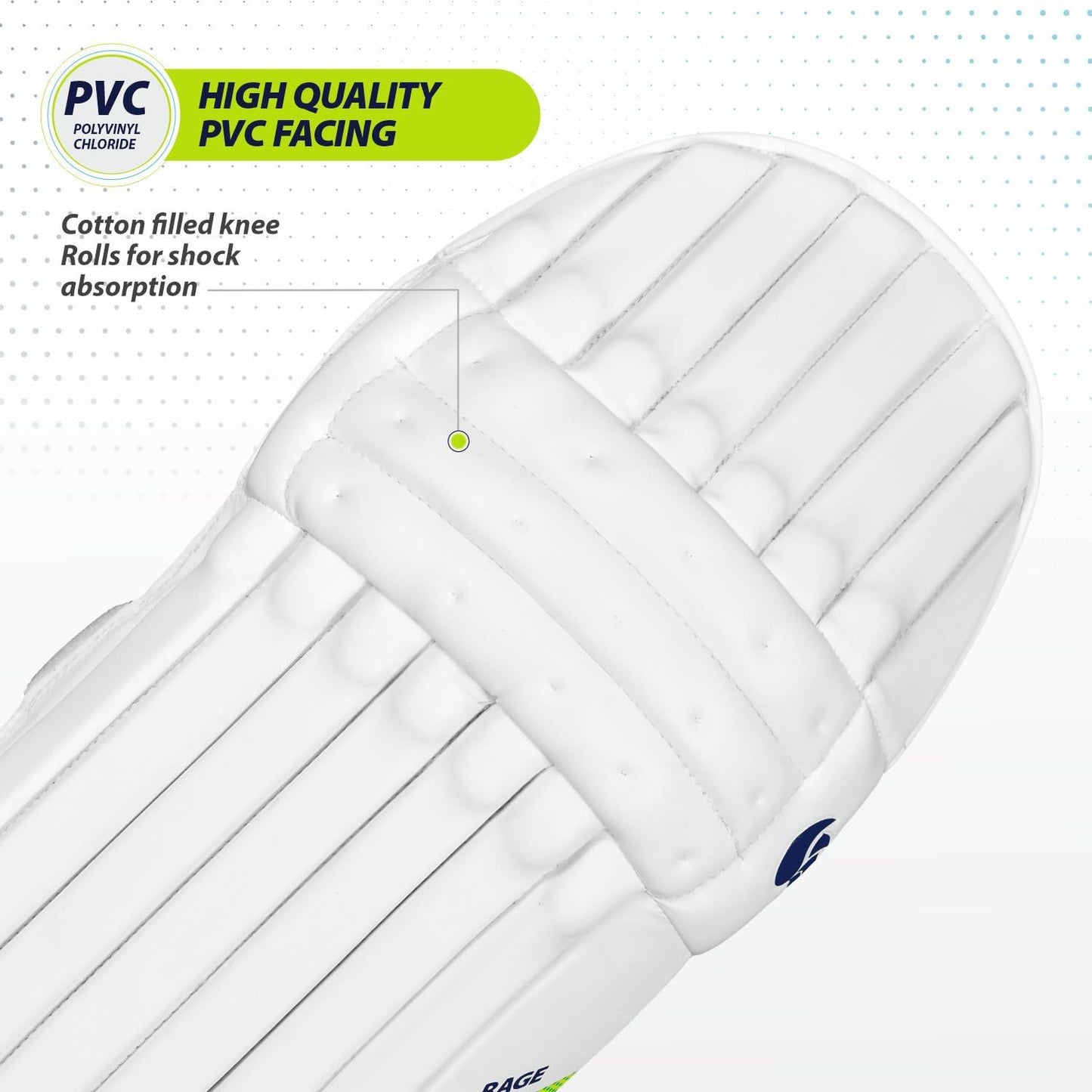DSC Rage Batting Legguard RH – White/Gold/Black | Men’s Right-Hand Cricket Pads with Superior Protection & Compact Design - Best Price online Prokicksports.com