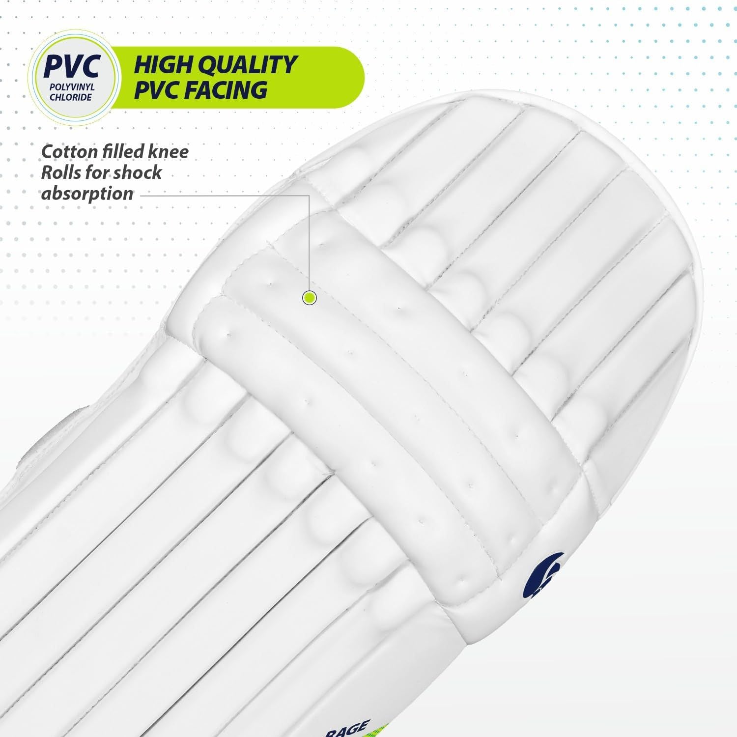 DSC Rage Batting Legguard RH – White/Gold/Black | Men’s Right-Hand Cricket Pads with Superior Protection & Compact Design - Best Price online Prokicksports.com