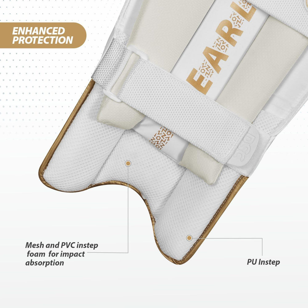 DSC Passion Batting Legguard RH – White/Gold | Men’s Cricket Pad | Lightweight, High-Impact Protection - Best Price online Prokicksports.com