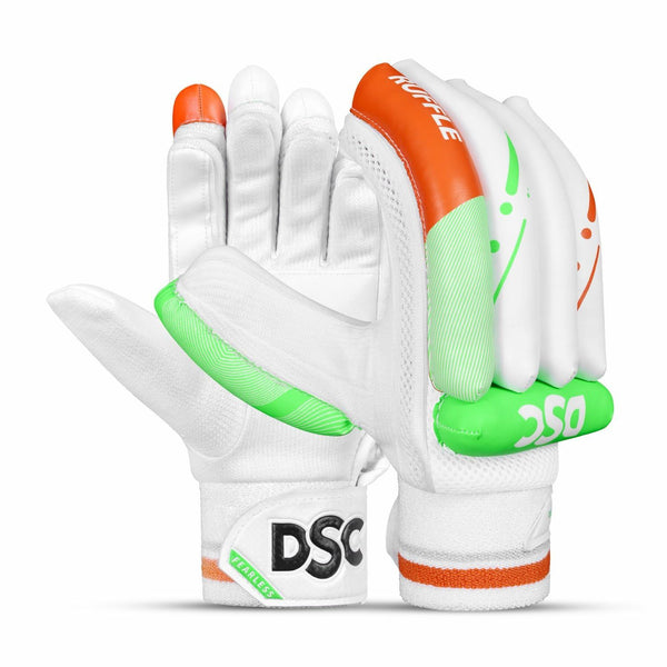 DSC Ruffle Batting Gloves – Right-Handed, Green | Lightweight Cricket Batting Gloves