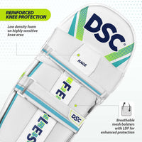 DSC Rage Batting Legguard RH – White/Gold/Black | Men’s Right-Hand Cricket Pads with Superior Protection & Compact Design - Best Price online Prokicksports.com