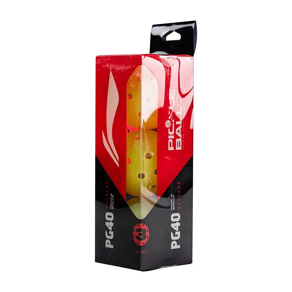 Li-Ning PG 40-Hole Indoor Pickleballs – Acid Lime 3-Pack for Precision Bounce, Durable Play & Superior Visibility – Ideal for Training & Tournaments - Best Price online Prokicksports.com