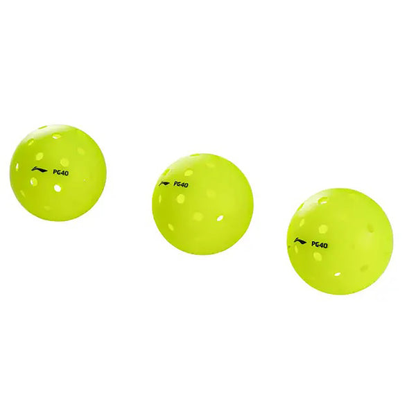 Li-Ning PG 40-Hole Indoor Pickleballs – Acid Lime 3-Pack for Precision Bounce, Durable Play & Superior Visibility – Ideal for Training & Tournaments