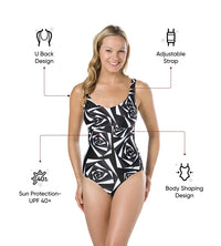 Speedo Women's Endurance 10 Marlena One-Piece Swimsuit - Black & Oxid Grey - Best Price online Prokicksports.com
