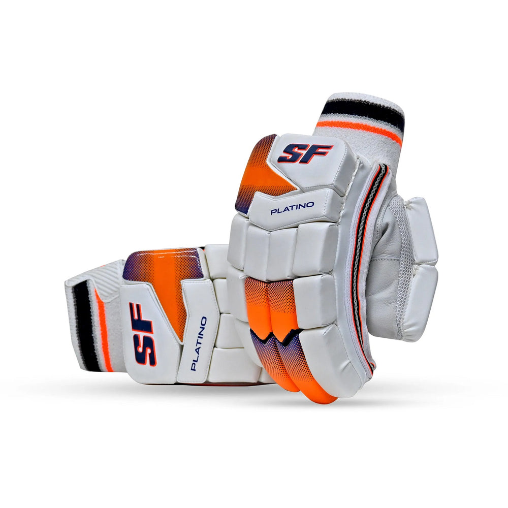 SF Platino Right Hand Batting Gloves  | Premium Comfort & Protection | Leather Palm Cricket Gloves for Advanced Club Players