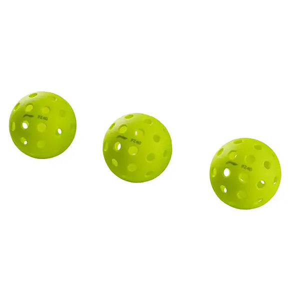 Li-Ning PZ 40 Hole Pickleball Balls – Digital Green Pack of 3 for Indoor Outdoor Play, High Visibility, Long-Lasting Durable Performance & Consistent Bounce