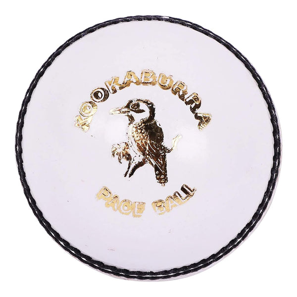 Kookaburra Pace Junior White Cricket Ball – 1PC | Lightweight Leather Ball for Young Players | Durable, Seam-Stitched Practice Ball for Training & School Matches