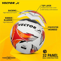 Vector X Panther Thermo Fusion Football | Size 5 | Seamless Design, Enhanced Flight Stability, High Durability and Water Resistance for Match Play - Best Price online Prokicksports.com
