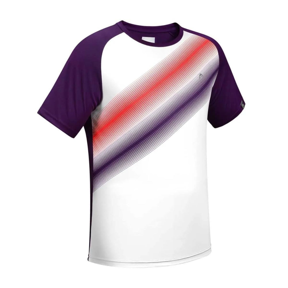 HEAD HCD‑360 Men’s Round‑Neck Sports T‑Shirt – Moisture‑Wicking Interlock Polyester, Raglan Sleeves, Digital Print (Purple) - Best Price online Prokicksports.com