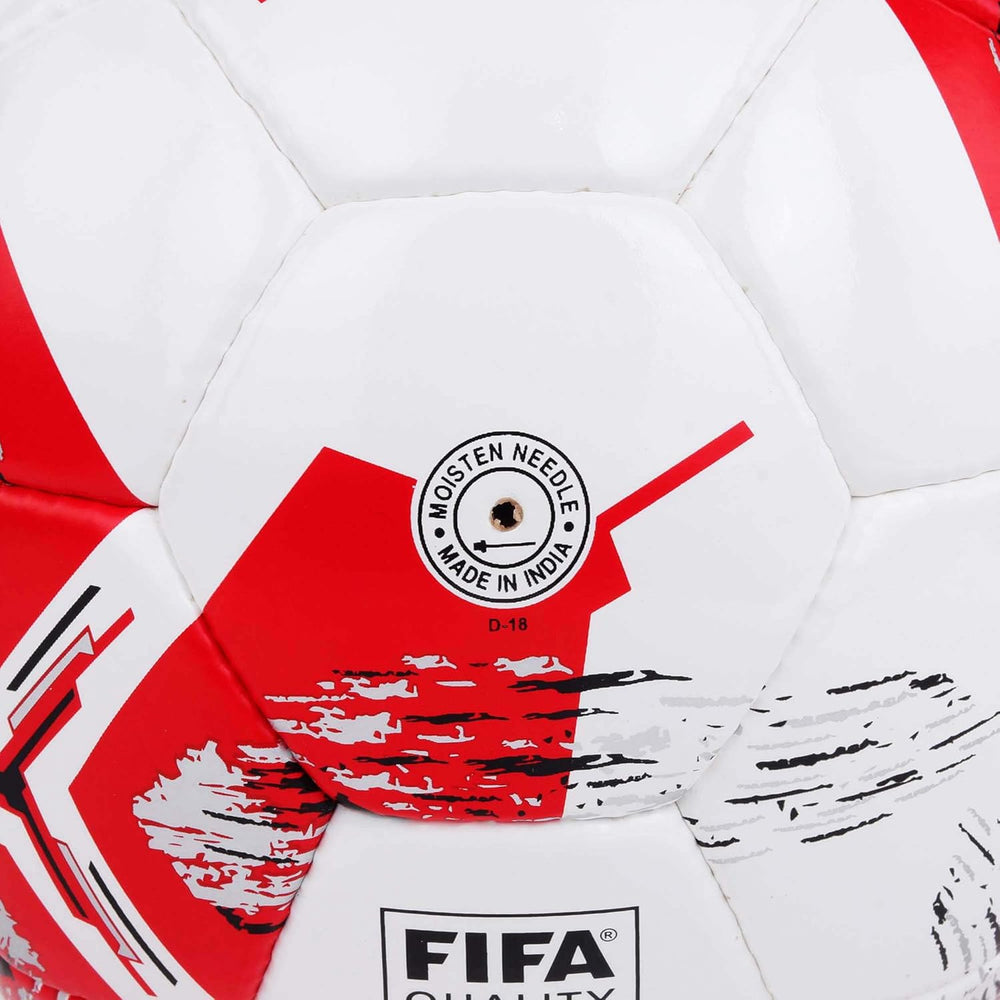 Cosco Platina Football Size 5 – White/Red Machine-Stitched Men’s Training Ball for Outdoor Matches, Coaching, and School-Level Football Practice - Best Price online Prokicksports.com