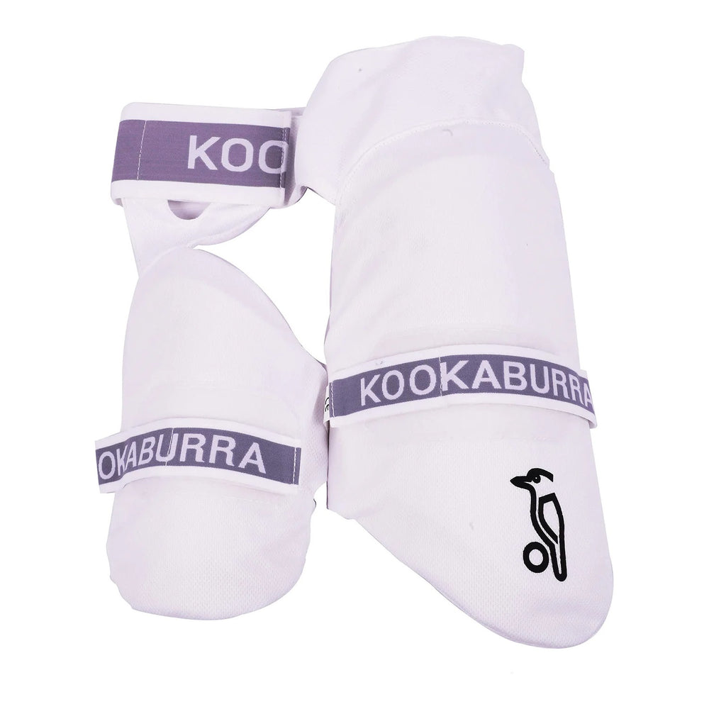 Kookaburra Players Left-Hand Thigh Guard – Off White Lightweight Cricket Pad for Match Play and Leather Ball Protection