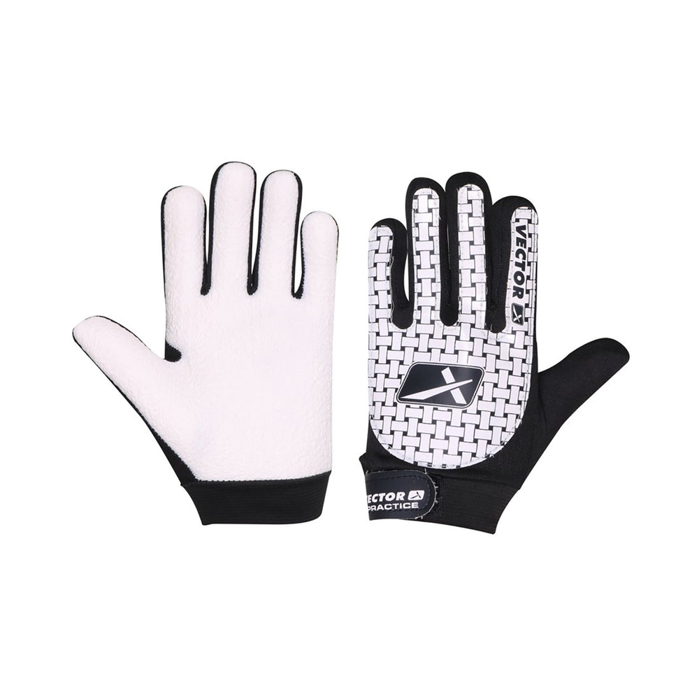 Vector X Practice Goalkeeping Gloves with Strong Grip Latex Palm, Secure Fit, Durable Backhand and Cushioning for Football Training and Regular Practice